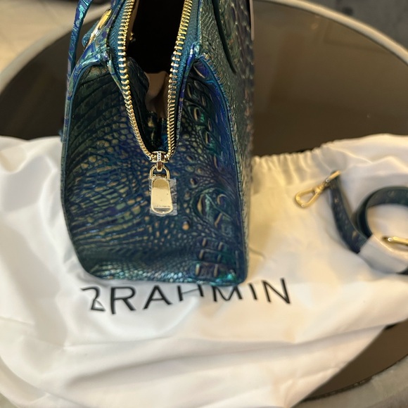 Brahmin Blue Satchel with Gold Accents (Caroline Dragon Melbourne) - Picture 6 of 8